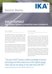 Tumbnail PDF Vialit Asphalt的成功故事。IKA工业技术使沥青的生产更为经济。